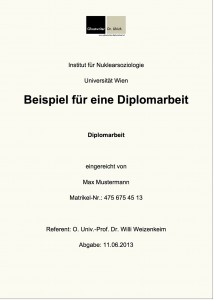 Beispiel Diplomarbeit Titelseite