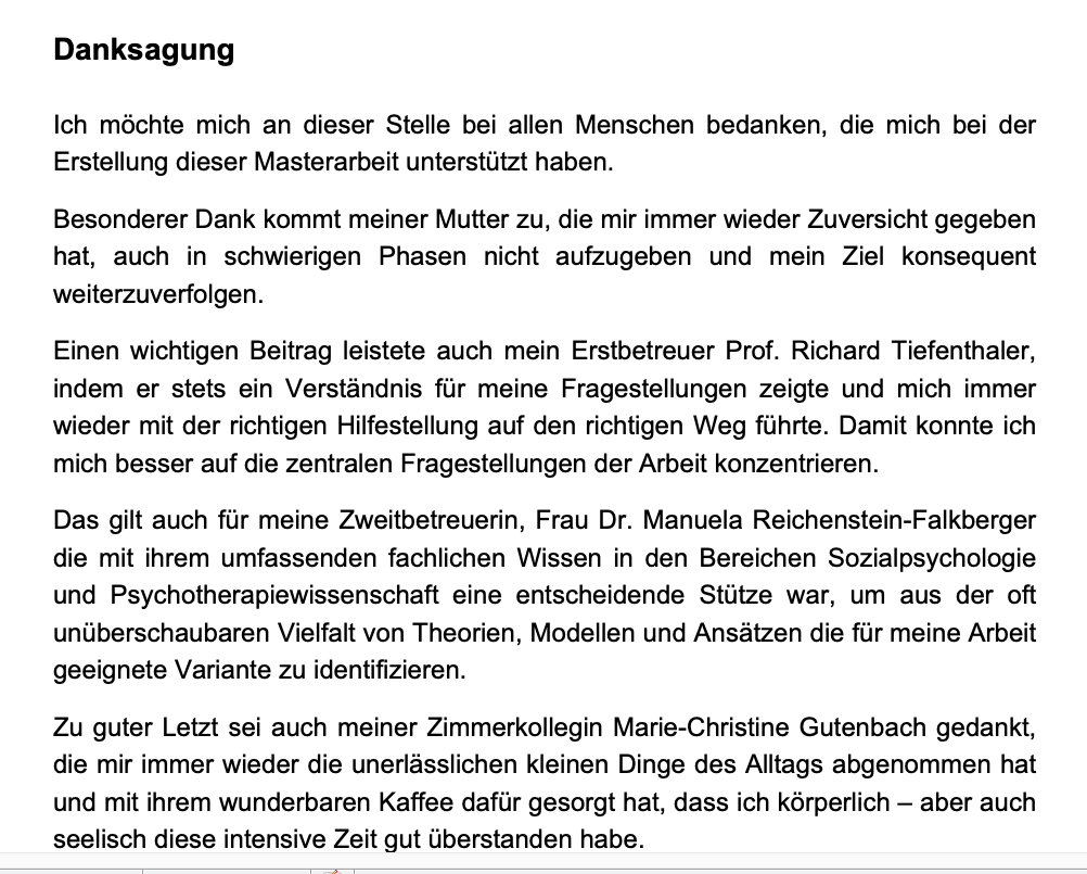 Danksagung Diplomarbeit Ghostwriter Dr Ulrich